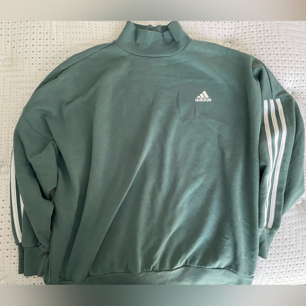 Seafoam Adidas Mock Neck Sweatshirt